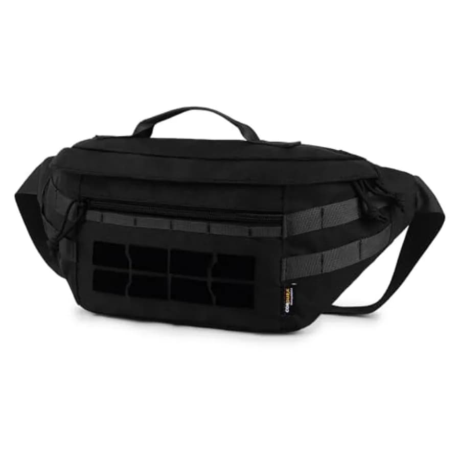 Tactical Fanny Pack for Men Military Crossbody Waist Belt Hip Bag for Outdoor Travel, Hiking, Running, Walking, Fishing, EDC