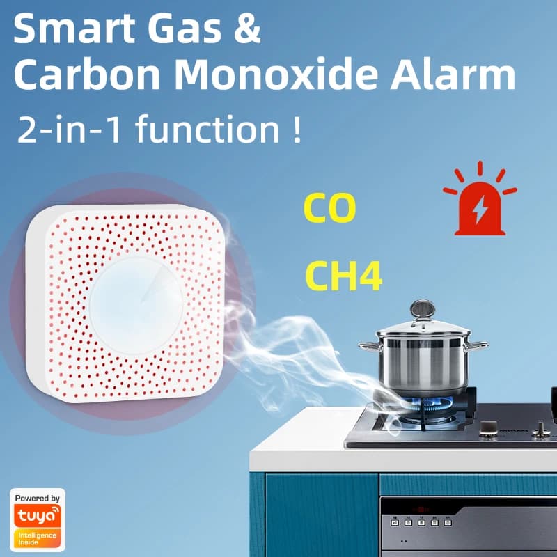 Tuya WIFI/ZigBee Sensore di monossido di carbonio Rilevatore di perdite di gas Sensore di gas domestico con allarme domestico Gprs Sensore di perdite di gas naturale