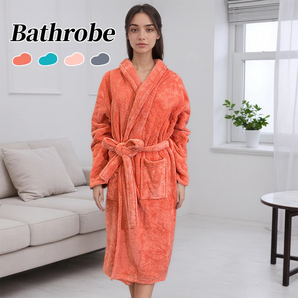 Accappatoio da donna casual a maniche lunghe, design oversize per il calore e il comfort, perfetto per il relax e il relax autunno/inverno.