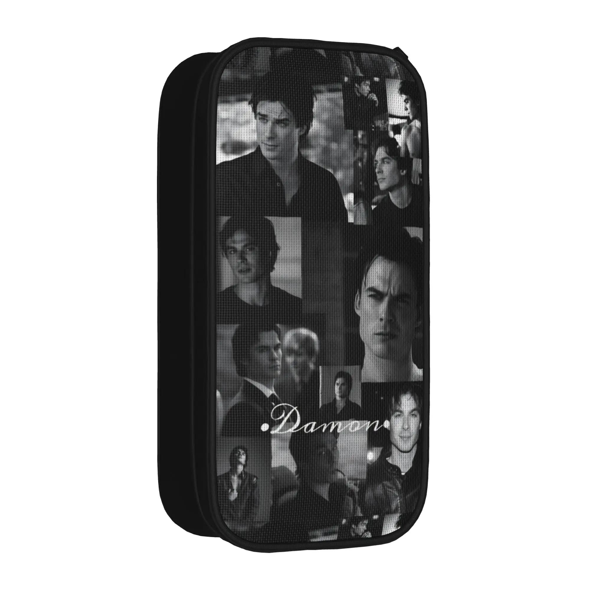 Fashion The Vampire Diaries Damon Salvatore TV Series Pencil Case Pencilcases for Student BagsGift Stationery,