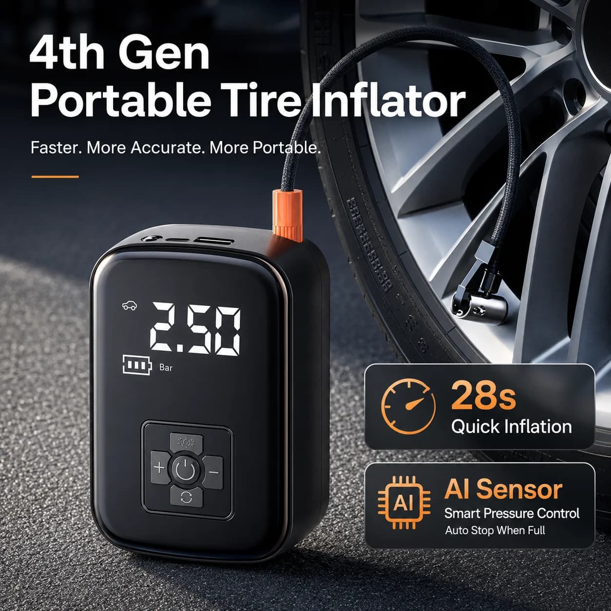 1pc Wireless Car Air Compressor Air Pump Electric Tire Inflator Pump for Motorcycle Bicycle Boat AUTO Tyre Balls Inflatable