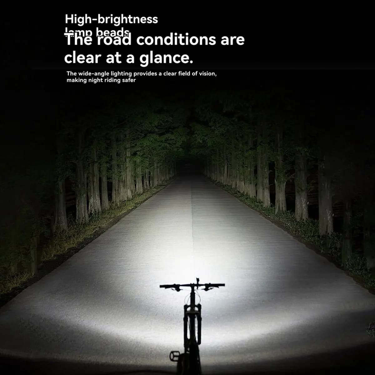 X08A 4 LED Bicycle Headlight Digital Display Bike Head Lamp Type-C Charging Front Light for Outdoor Night Cycling Safety