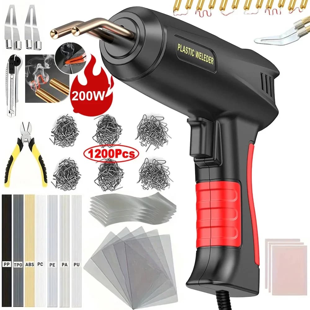 Kit di saldatrici per plastica 2 in 1 aggiornato pistola per cucitrice a caldo strumenti di riparazione in plastica riparazione paraurti carrozzeria attrezzatura per saldatura 200W