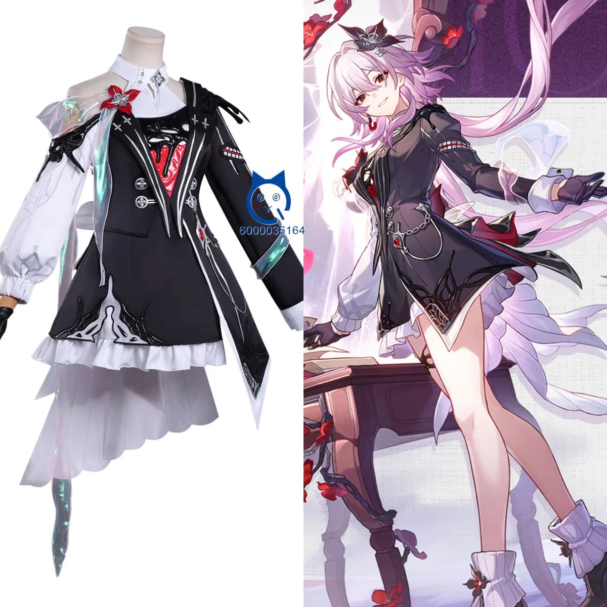 Game Honkai: Star Rail 7 March Costume Cosplay Anime Enight Role Game Uniform Dress Black for Women Comic With