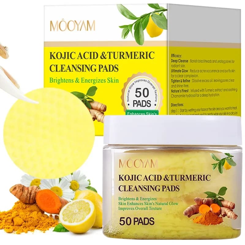 Turmeric Kojic Acid ExfoliatingCleansing Pads Exfoliates Skin PadsGentle Skin Care daily cleansing FaceCare Exfoliating