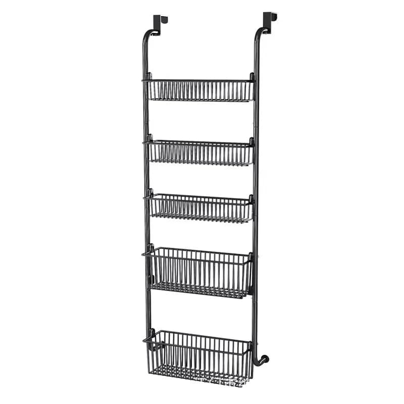 Home Over The Door Pantry Organizer Cabinet Organization And Storage Black Hanging Basket Wall Spice Rack Seasoning Shelves