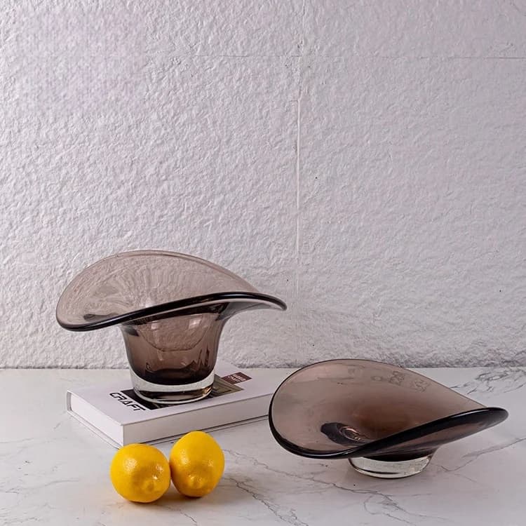 Vaso di Lusso in Vetro per Fiori, Pezzo Decorativo Artistico Creativo per Fiori Secchi, Centrotavola, Piatto per Frutta, Arredamento Casa