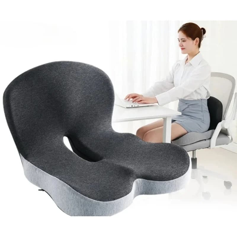 Integrated pillow in Memory Foam Popular 2026, Lumbar support for Office and Car Chair, Sitting cushion for Students