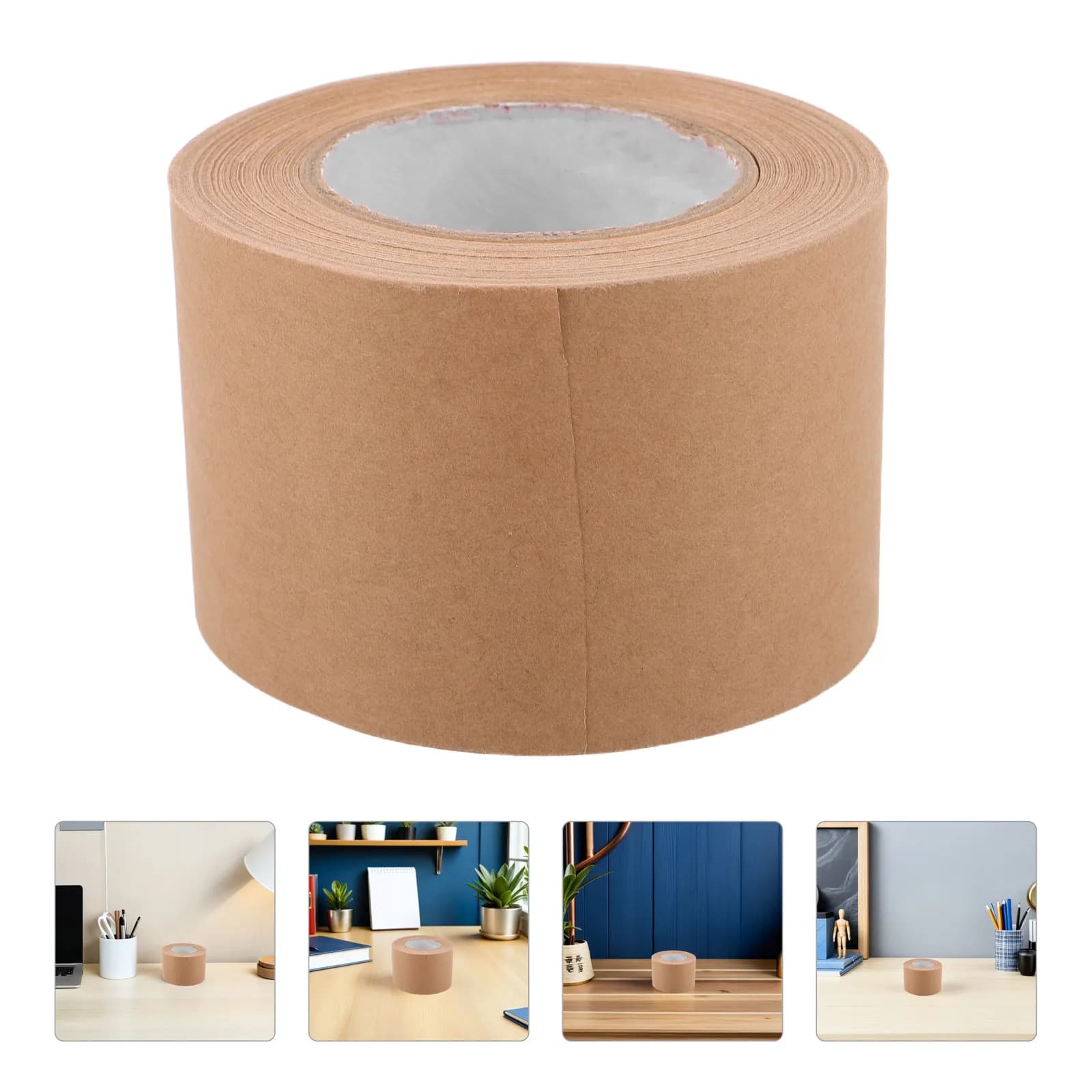 Nastro di Carta Kraft da 58 mm di Larghezza, 30 m, Attivabile con Acqua per Cornici, Nastro di Supporto per Acquerello, Artigianato, Sigillatura e Imballaggio