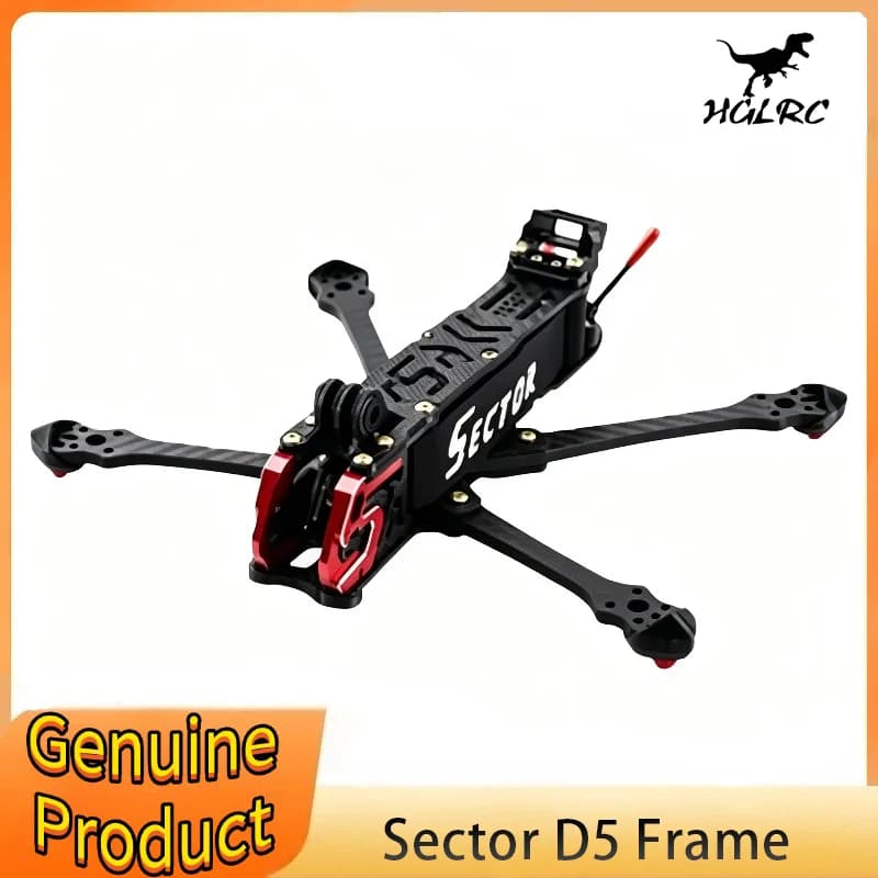 HGLRC Sector X5 210mm Sector D5 225mm Braccio in Fibra di Carbonio da 5mm per Droni FPV Freestyle Analogici e Digitali da 5 Pollici