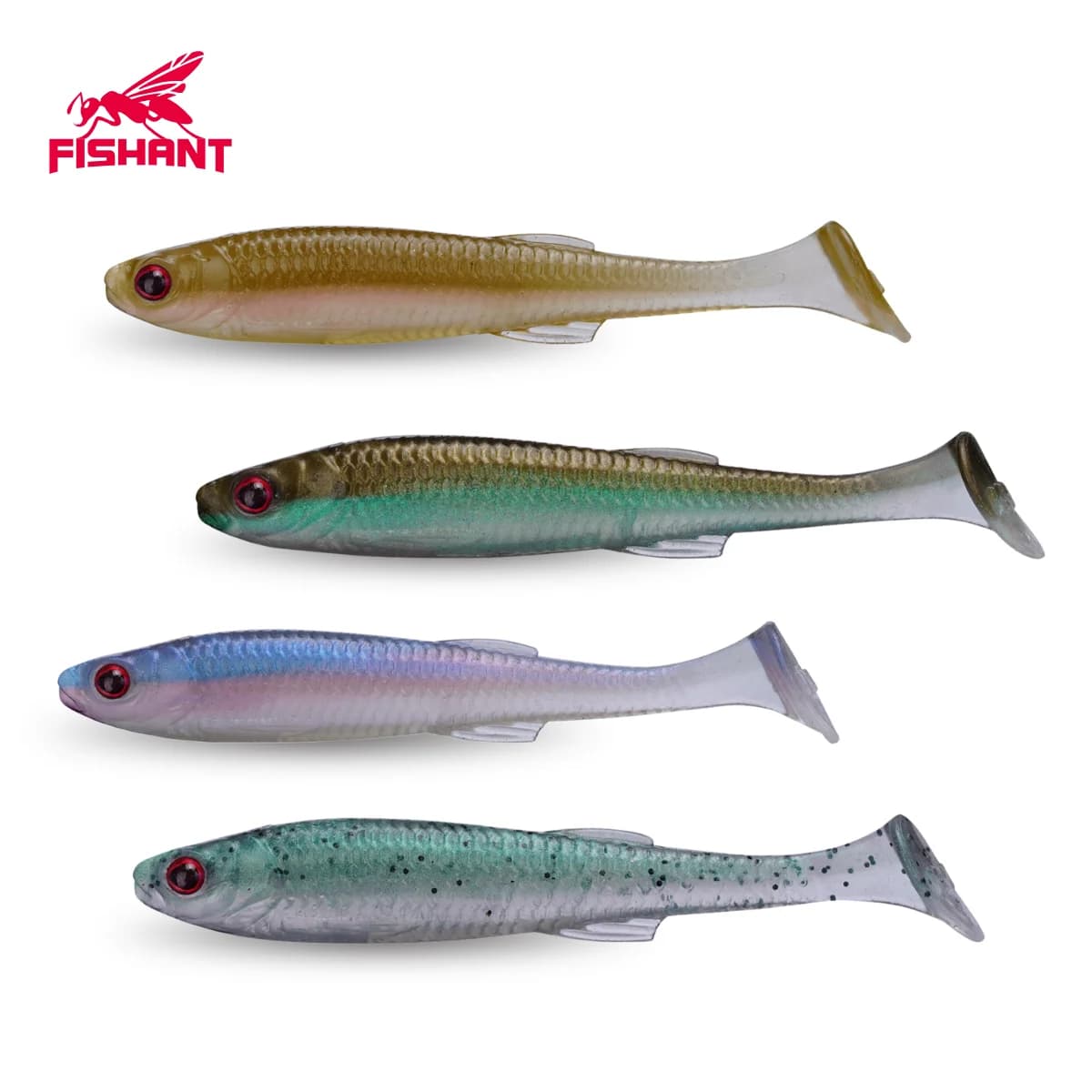 FISHANT Grasso Vero Pesce T-Coda Esca Morbida 2.0/2.5/2.8 Pollici Richiamo Galleggiante per la Pesca Selvaggia Pesca Competitiva Pesce Mandarino Spigola