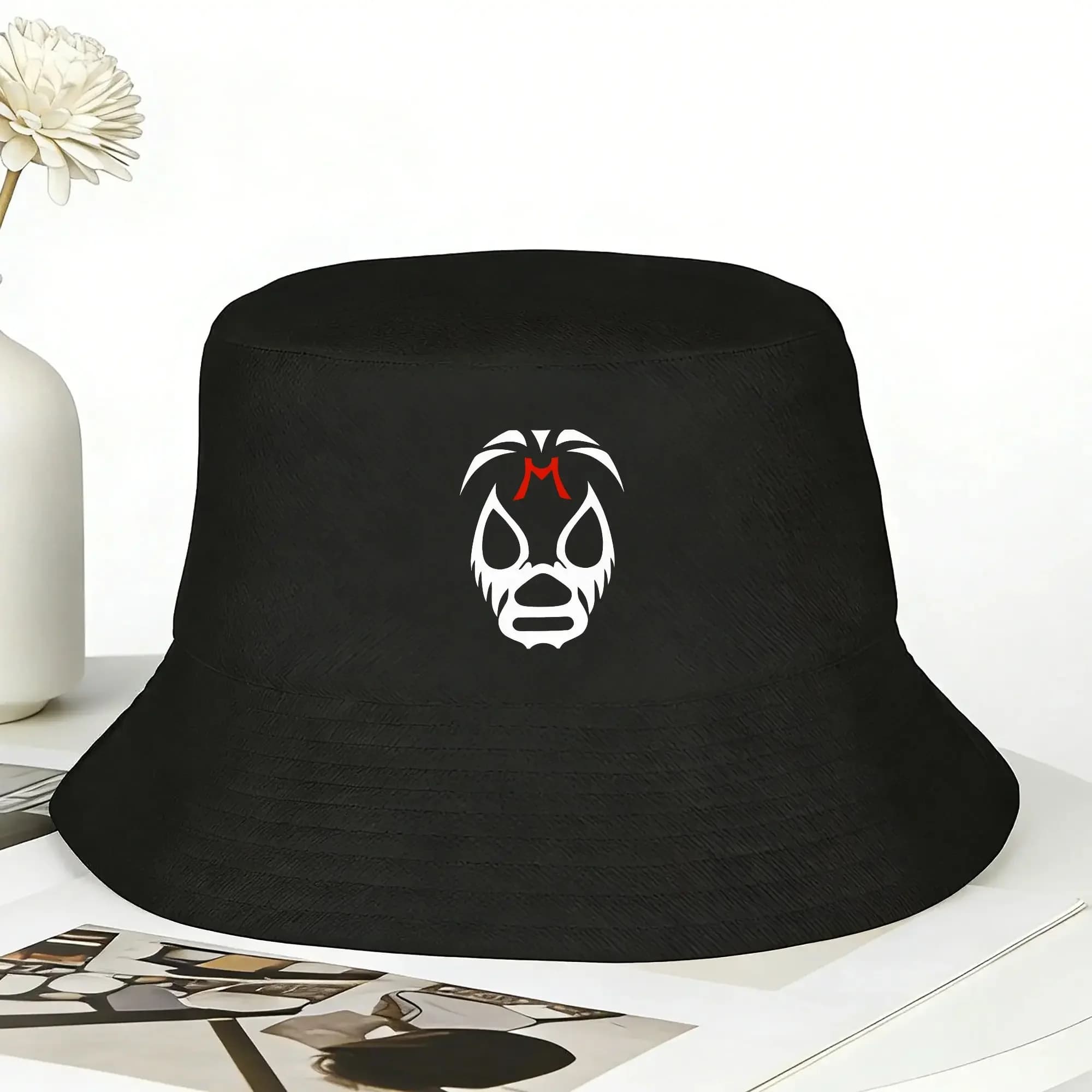 New Mil Mascaras Bucket Hat Hawaii Fisherman Caps For Unisex Funny Travel Hiking Sun Hats Portable Graphic Cap