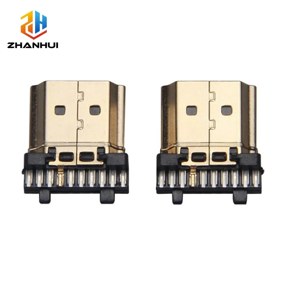 Connettore maschio HDMI a 19 pin di tipo A da 5/10 pezzi - Connettore a saldare placcato in oro per riparazione di elettronica e cavi