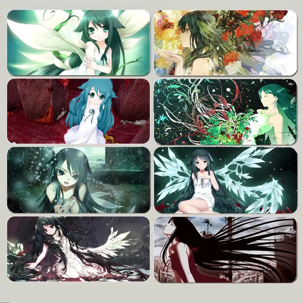 Tappetino per mouse Game S-Saya no Uta The Song of Saya, tappetino per mouse da gioco di grandi dimensioni con bordo cucito spesso, tappetino da scrivania antiscivolo