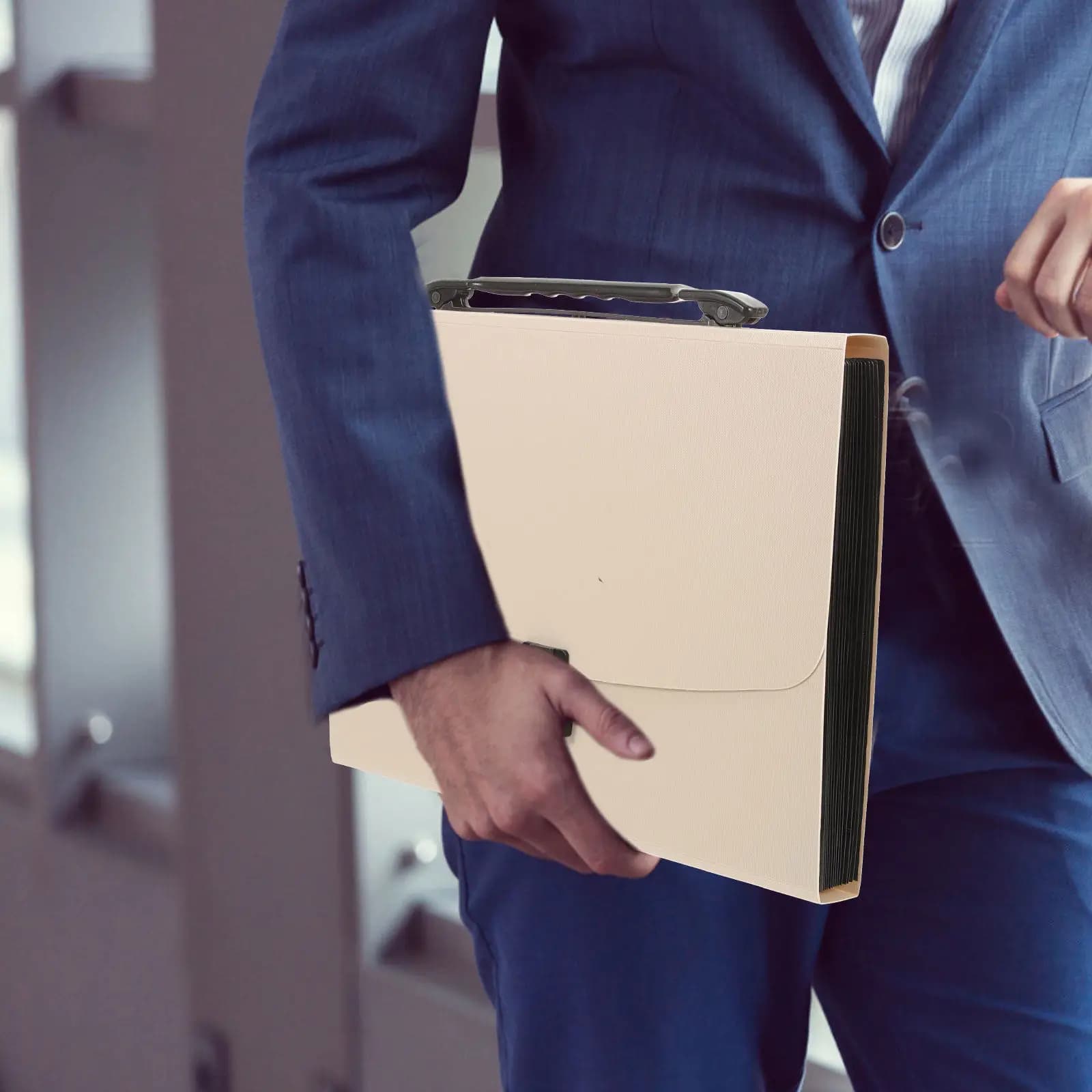 Organizzatore Espandibile per Documenti con Design Resistente all'Usura e Chiusura a Fibbia, Porta Ricevute Multitasca per Ufficio e Casa