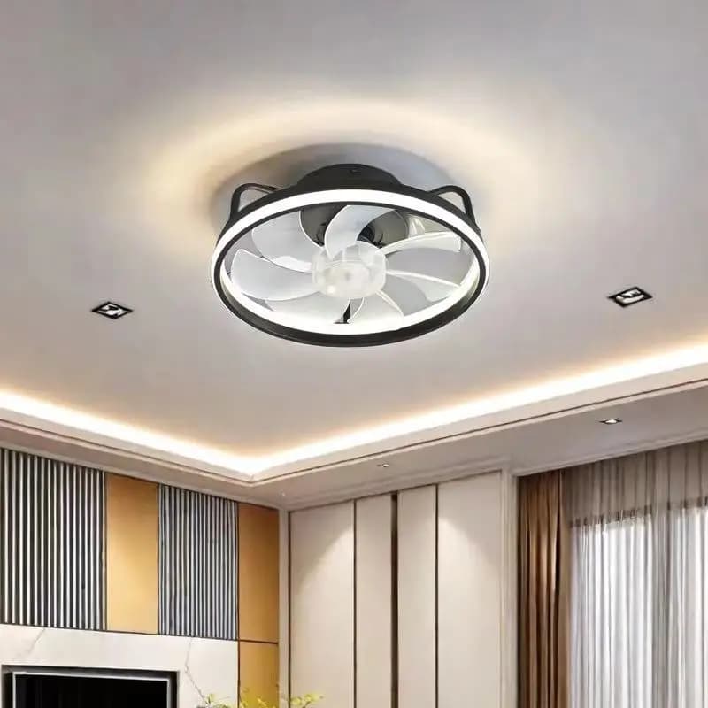 Ventilatore da soffitto da 55 W con luce, ventilatore da soffitto a LED con telecomando, ventilatore elettrico con lampada a LED per la camera da letto di casa 34 cm