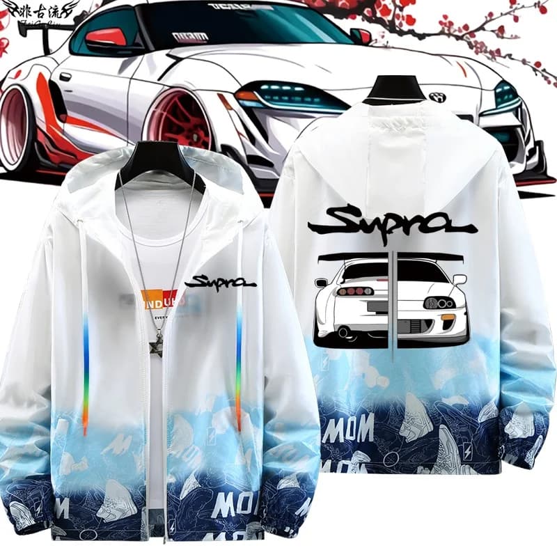 Supra JDM Car Culture Ultra-Thin Sun Protection Jacket Classic Japanese Style Racing Car Modified Outerwear for Teens
