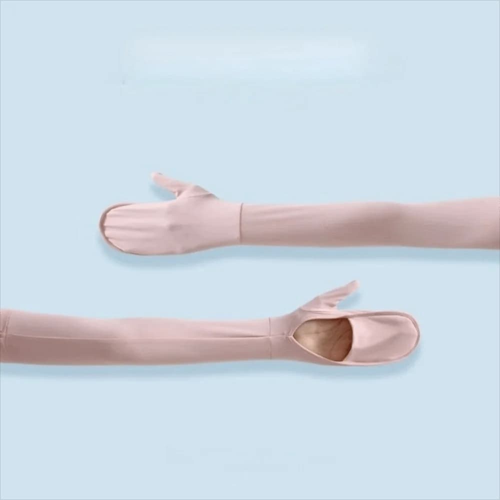 Women's Gloves Solid Color Long Sleeve Non-slip Sun Protection Ice Silk Arm Sleeve Quick-drying Cooling Summer Arm Cover Running