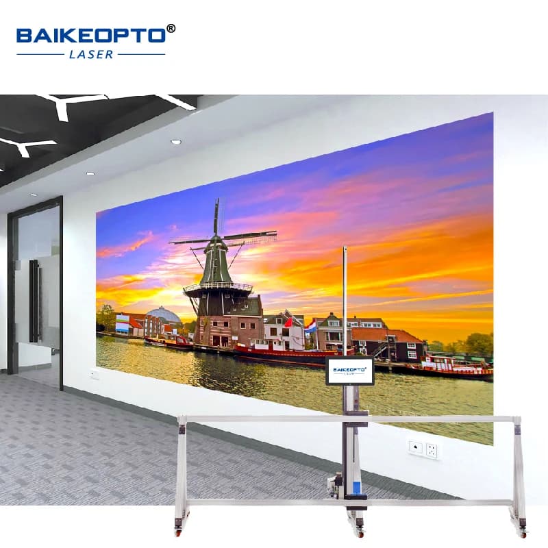 Multi-material AI Smart 3D wall and floor printer for concrete, brick, metal and wood surfaces