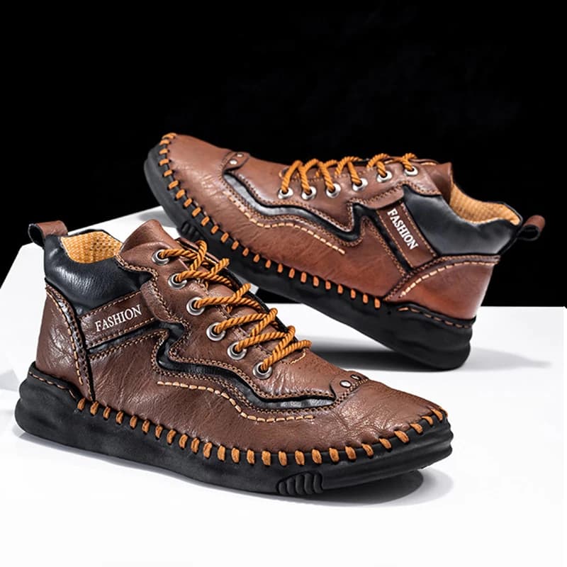 Scarpe da Uomo Autunno Inverno, Stivali in Pelle Vintage Fatti a Mano, Sneakers per Uomo, Scarpe Casual Morbide da Lavoro, Scarpe da Passeggio Quotidiane