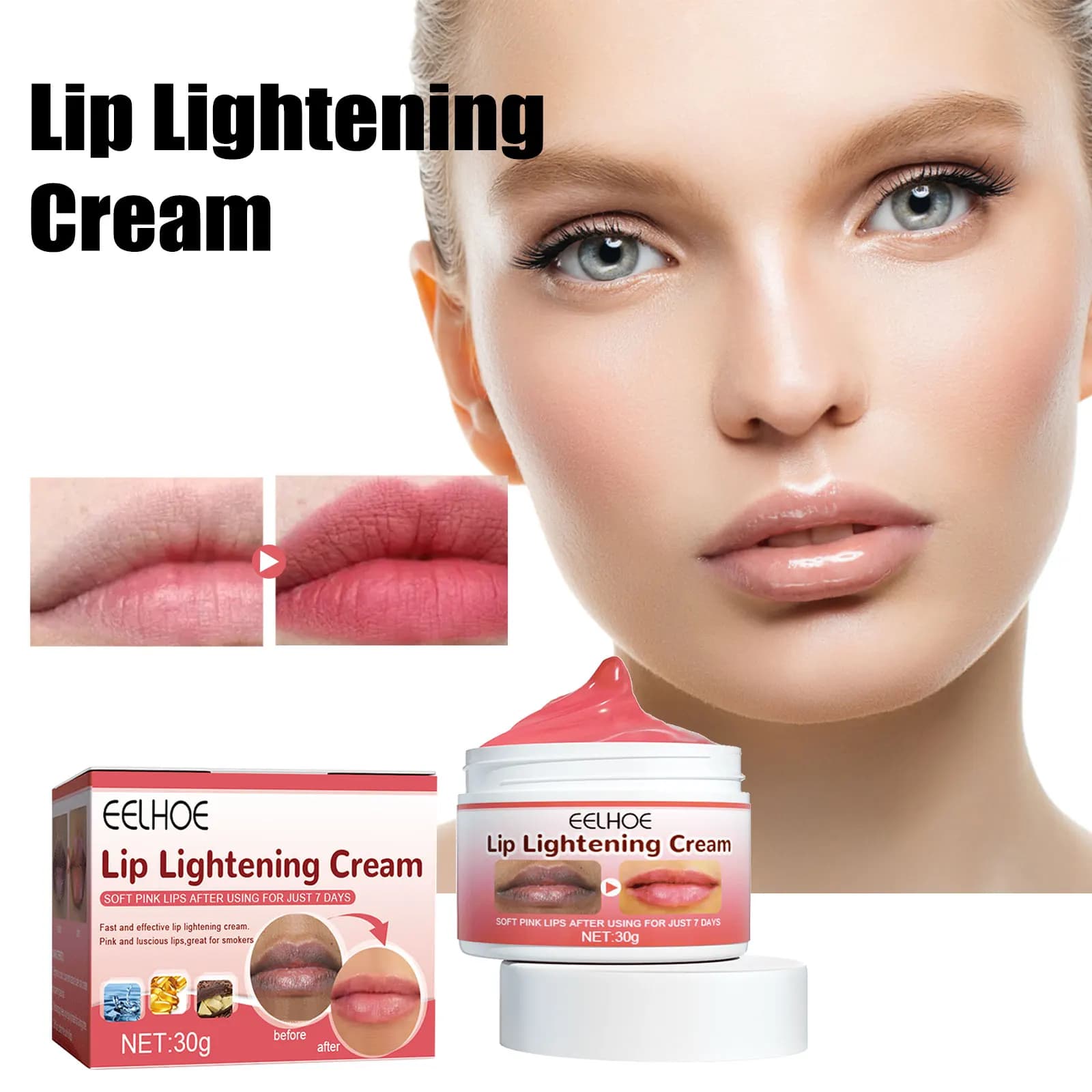 EELHOE Rossetto schiarente idratante Anti-secco e staccabile Riparazione della pelle Labbra Idratante e idratante Dissalante Modello labbra