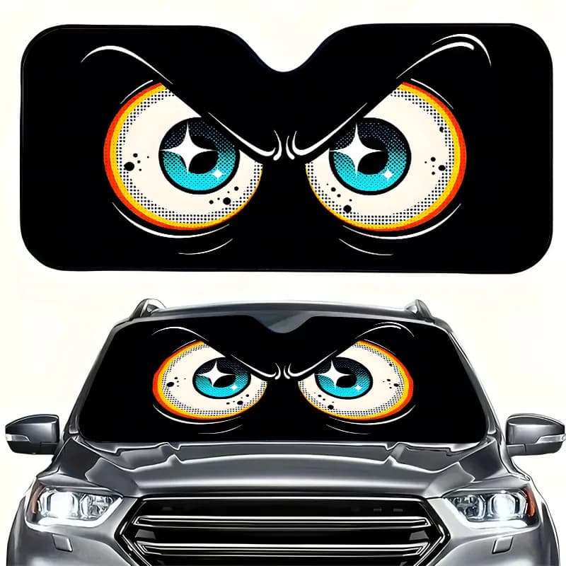 1Pcs Playful Design Sun Shade For Car Windshield, Interior Sunshade, For Rvs And Suvs, Vibrant Design, Easy Installation