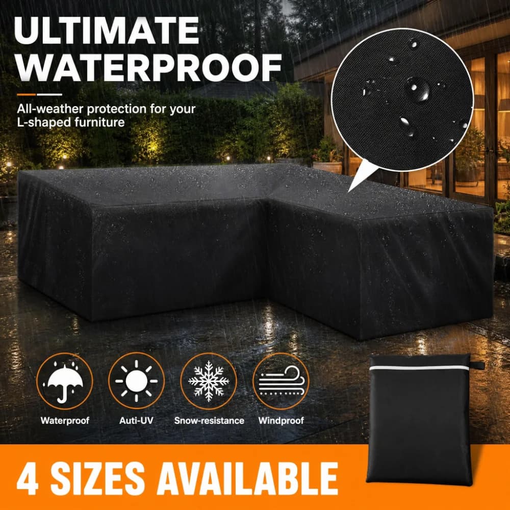 2026 Hot Sale L Shaped Sofa Cover 600D Waterproof Heavy Duty Outdoor Fits Multiple Sizes Patio