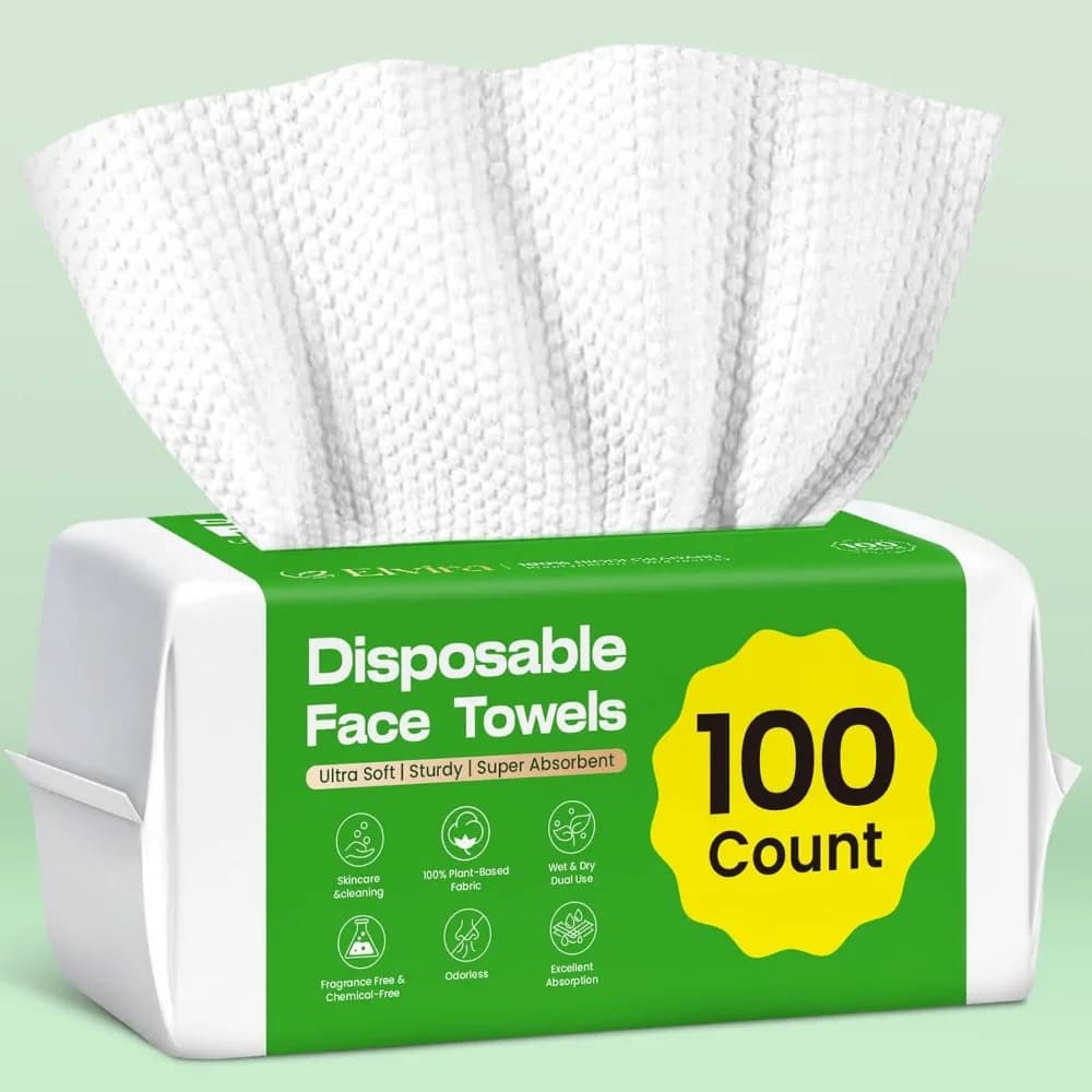 100 Salviette Viso Biodegradabili Ultra Morbide e Spesse Senza Pelucchi Vegane per Pelle Sensibile da Viaggio