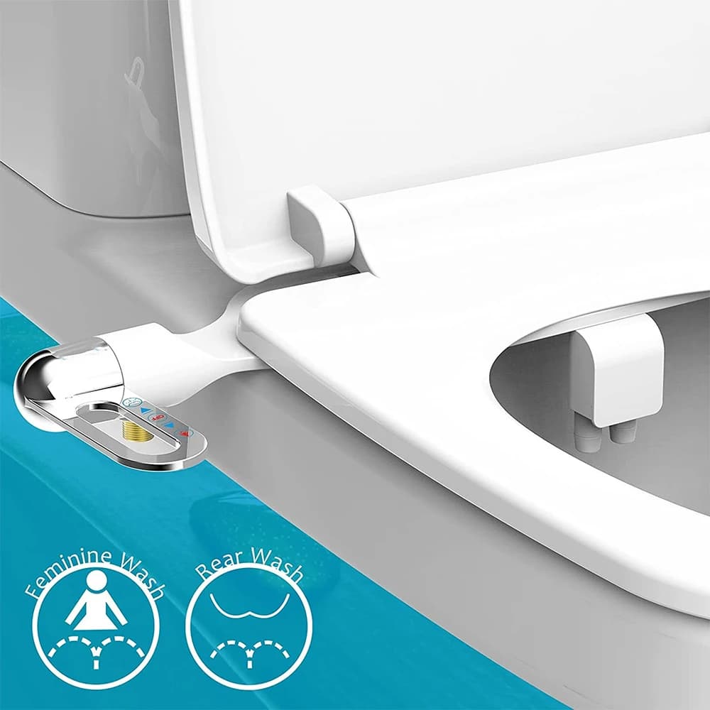 Nuovo attacco per bidet ultrasottile spruzzatore d'acqua dolce doppi ugelli pressione dell'acqua regolabile autopulente bidet non elettrico