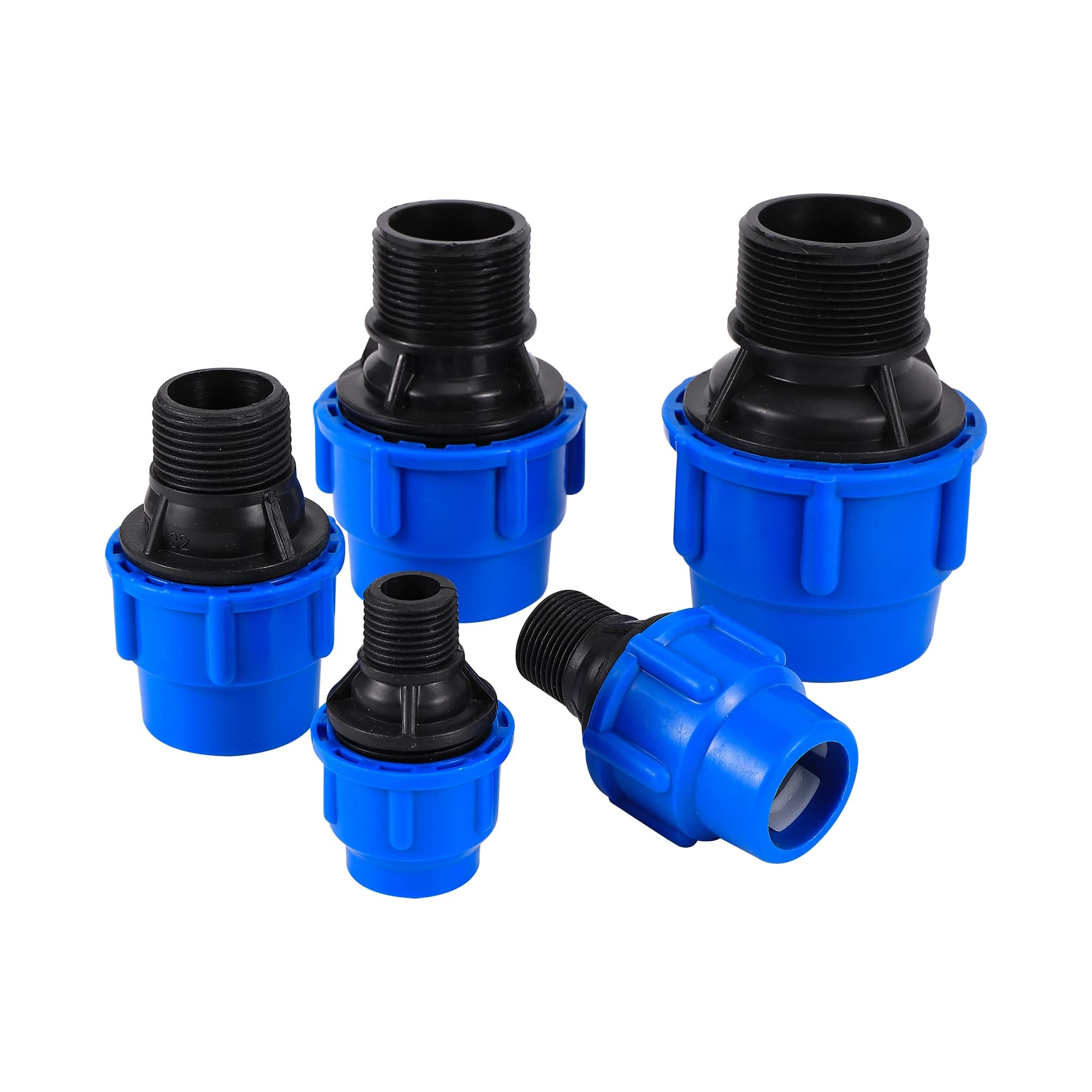 Adapter for PE 1/2"3/4" 1 "1.2" 1.5" PVC pipe 20/25/32/40/50mm adapter for garden irrigation pipe