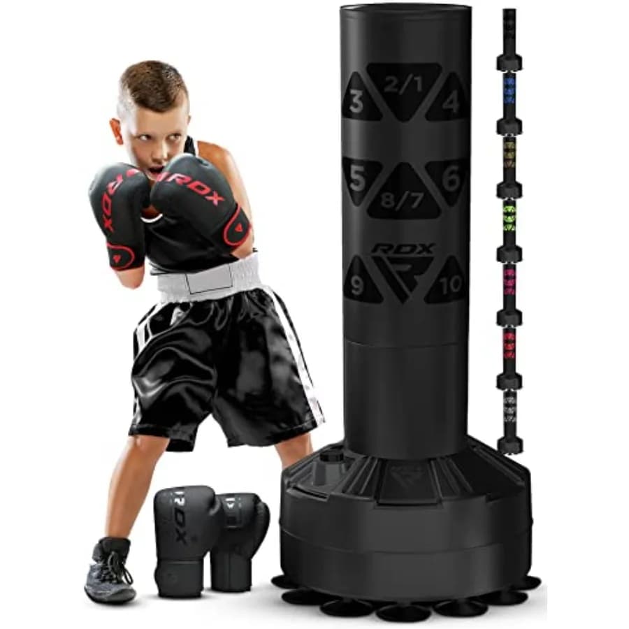 120 cm Self-supporting Boxing Bag Set for Home Training, with Suction Cup Base, for Kickboxing, MMA, Muay Thai, Karate