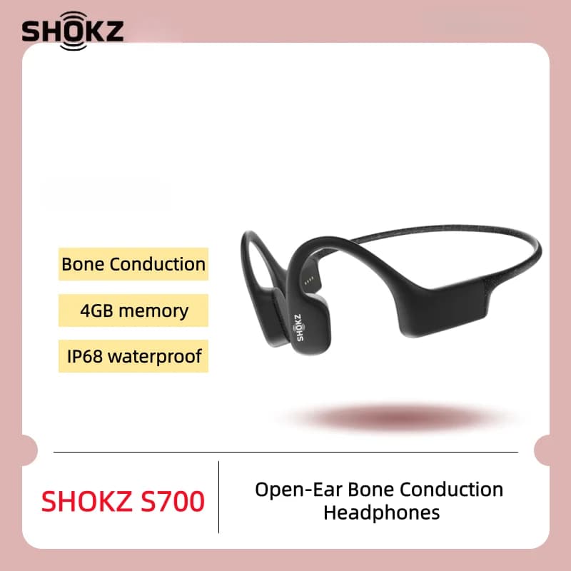 SHOKZ S700 Cuffie a Conduzione Ossea Open-Ear, Auricolari Sportivi Wireless Bluetooth, Impermeabili IP68, Memoria da 4GB per Corsa e Attività all'Aperto