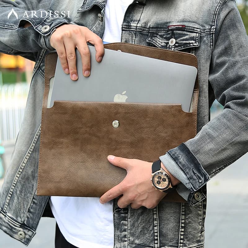 Custodia a sacchetto in pelle da uomo per MacBook, iPad Air M1 M2 Pro 13.3 13.6 14.2 12.9 pollici - Modelli 2022 2021 2020