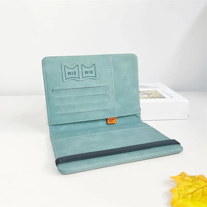 Custodia per passaporto con blocco RFID Custodia a portafoglio Portafoglio da viaggio in pelle per uomo Donna Accessori multifunzione per custodia per carte di credito