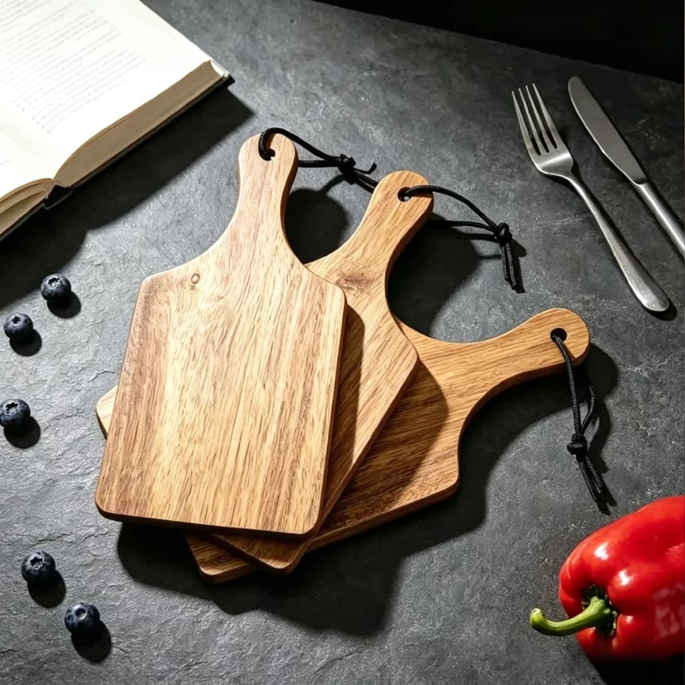 Acacia wood mini cutting board 3-piece set, wooden meat platter, kitchen meat pizza, cheese bread, vegetables, good gifts