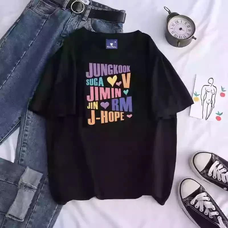 Nuovo Arrivo Mens Vestiti Tee Shirt T-Shirt Da Uomo Maglietta per Gli Uomini Ropa Hombre Jungkook Jimin V J-Hope Rm Jin Kpop Stampato 70349