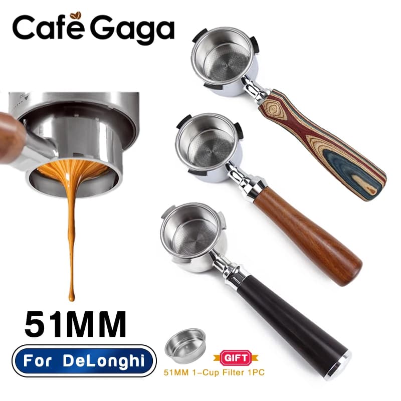 Coffee Bottomless Filter stand 51mm Nude For Delonghi EC680 EC685 EC200 Filter basket Accessories for espresso machines Tools Barista