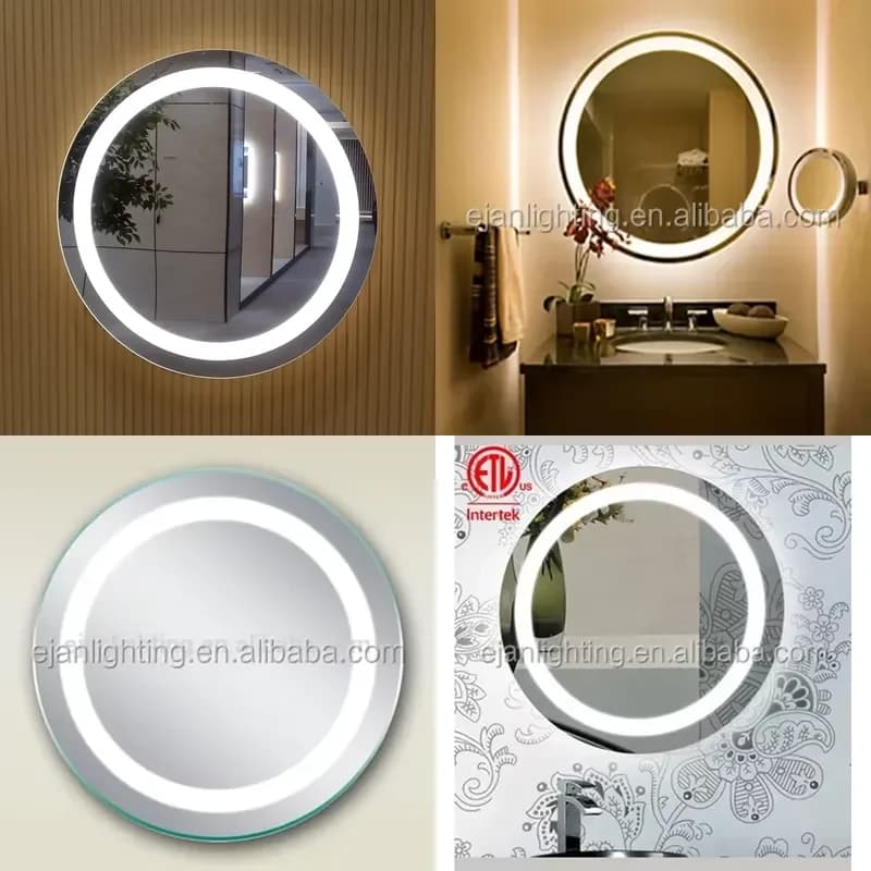 ETL Certified Modern LED Mirror IP44 Waterproof with Light for Hotel Apartment Customizable Commercial Grade Bathroom Vanity