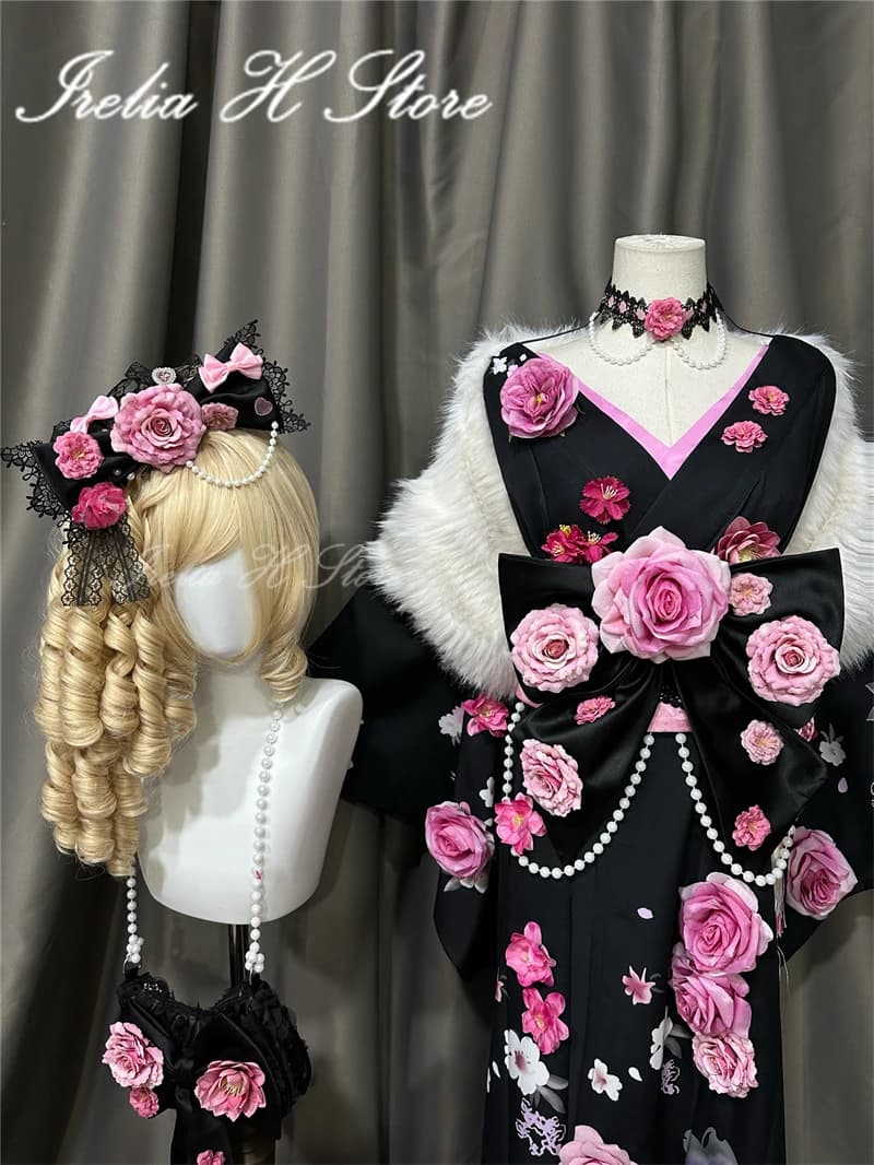 Costume Cosplay Irelia H Store Game P5 Takamaki An per Donna, Abito Kimono, Parrucca, Scarpe, Borsa, per Halloween, Carnevale, Festa, Fan Art