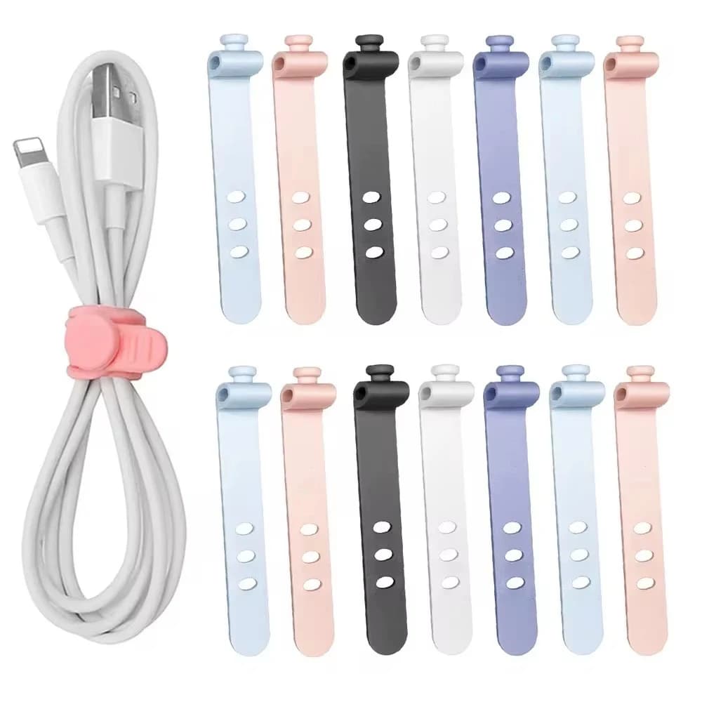 Cable Organizer for Phone Clips for Earphones Cable Management for Charger Clips for Support for 3 Hole Line Storge Spools for Data Line