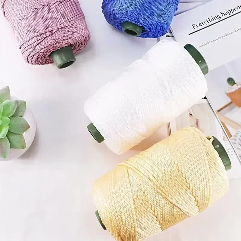 2 pezzi filo di canapa di seta corpo leggero filo cavo lavorato a mano in seta di ghiaccio per borsa con gancio fai da te sandalo cuscino pantofola filo di lana