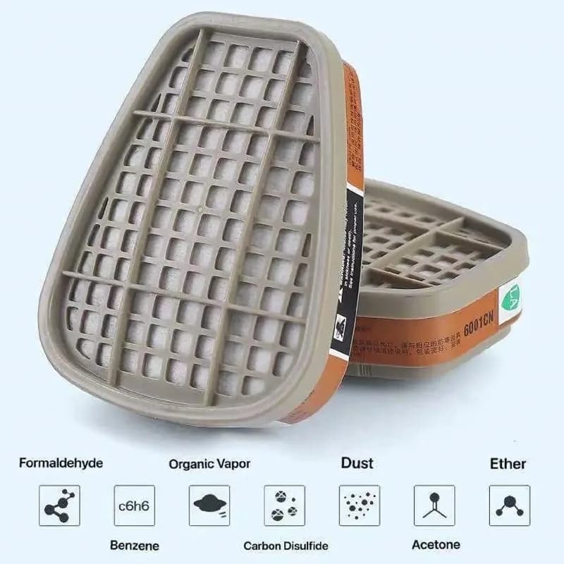 6001 Activated Carbon Cartridges 501 5N11 Filter Replace for 3m Respirator Suitable for 6100/6200/7501/7502/6502/6800 Gas Mask
