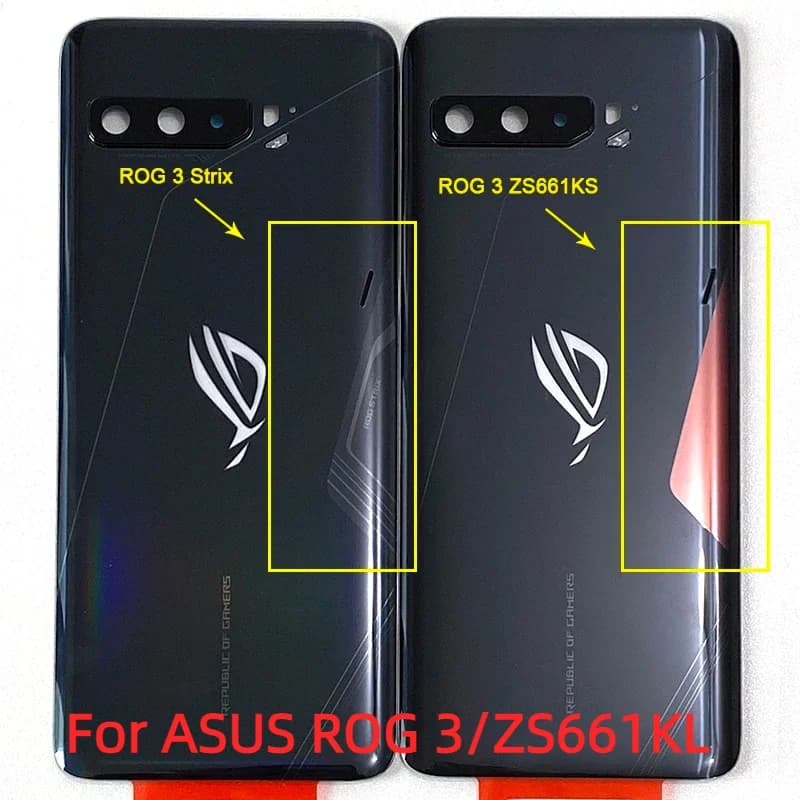 6.59 "originale per Asus ROG 3 Phone 3 ZS661KS Strix Cover posteriore obiettivo del telaio della fotocamera + 3M Sticker porta posteriore batteria custodia in vetro