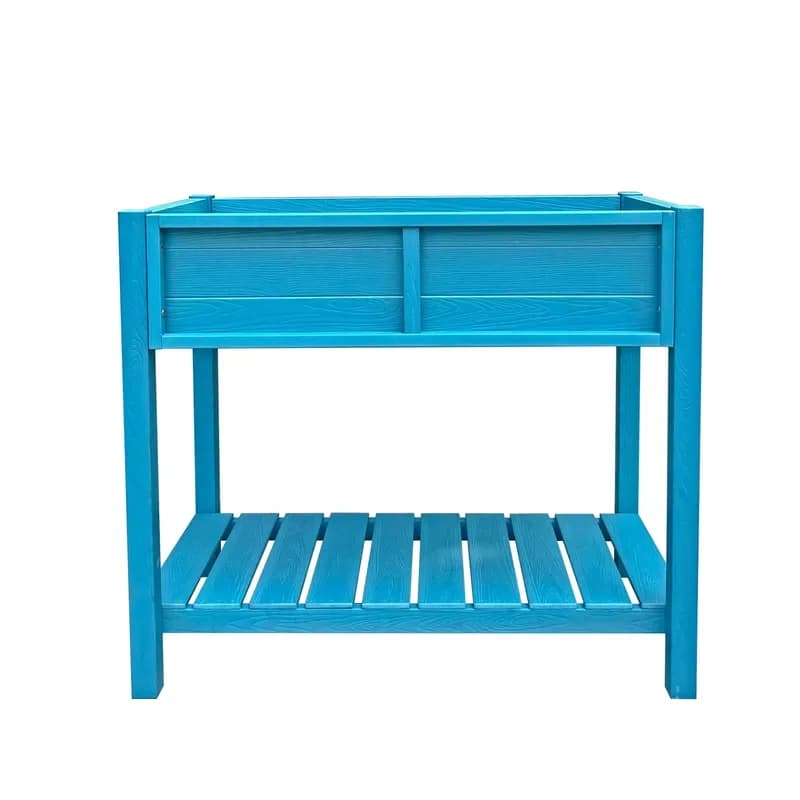 Plastic Wooden Garden Bed Double Layer Lattice Raised Planter Flower Vegetables Seeds Kit Elevated Box Flower Box