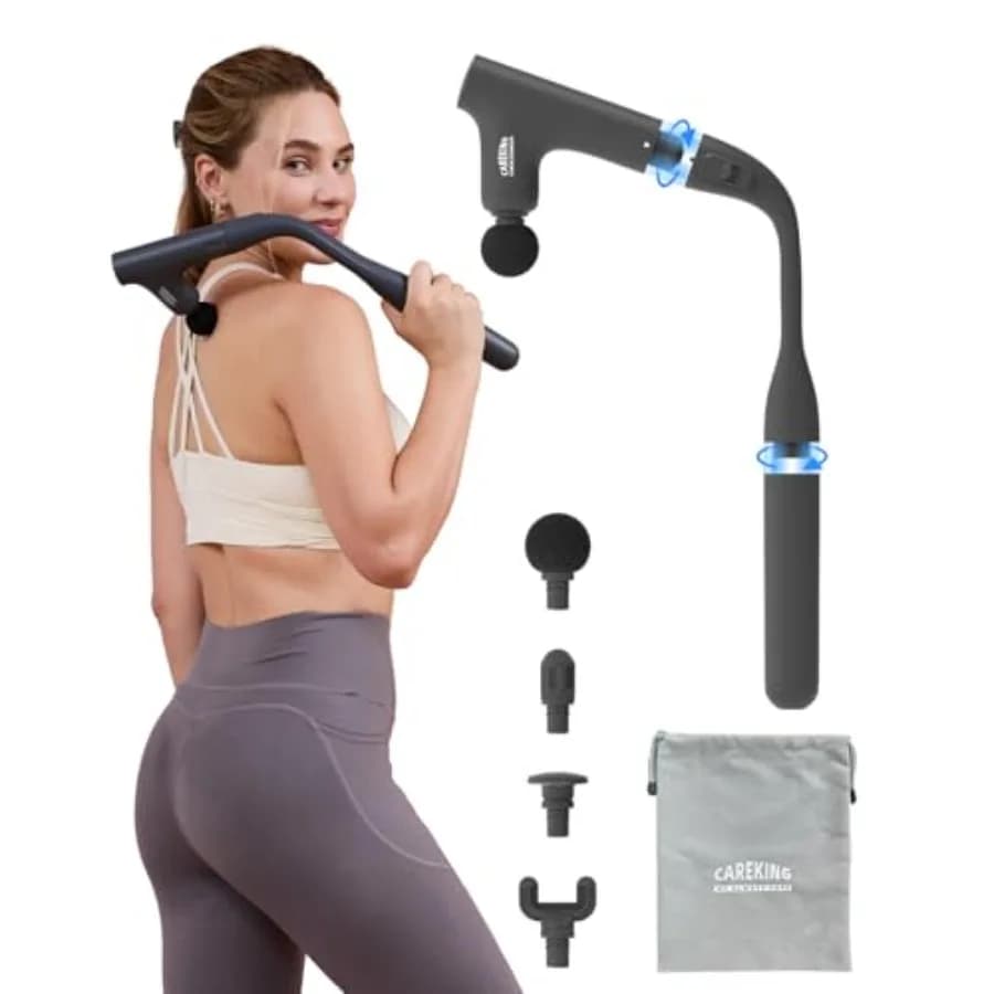 Detachable massage gun 3in1 with ergonomic handle for deep tissue therapy Portable percussion massager Ideal for Shou