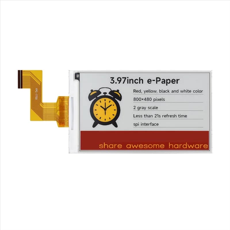 Elegant 3.97 inch E-Ink display Interface SPI Screen E-Paper 800X480 Red Yellow Black White For Raspberry Pi Arduino Jetson STM3