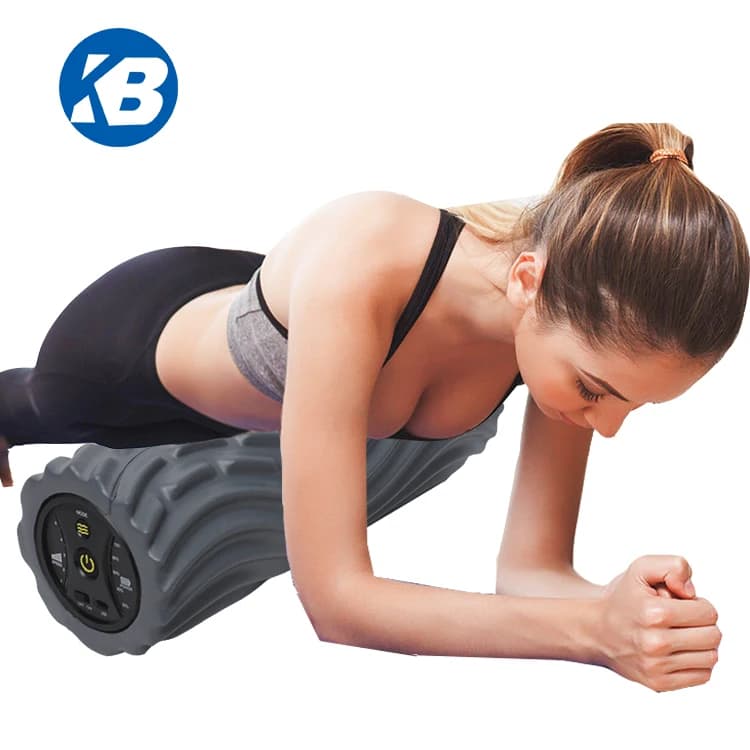 Fitness foam roller for muscle stimulator with gym body building vibrator