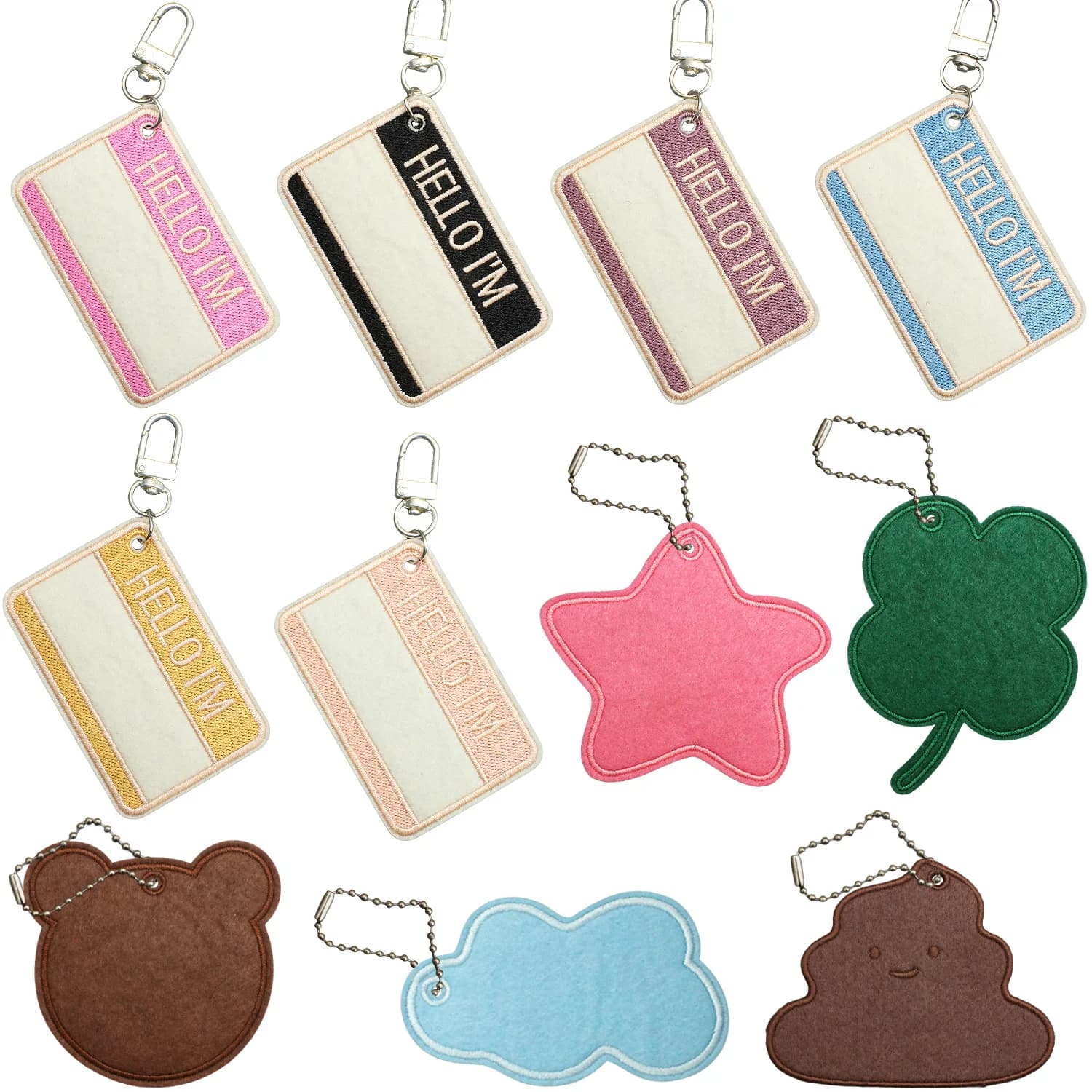 Adorabile Patch Ricamata Orso e Stella Marina, Decorazione per Borsa, Base in Feltro, Etichetta per Bagaglio, Accessori per Cucito Fai da Te, Materiali per Artigianato