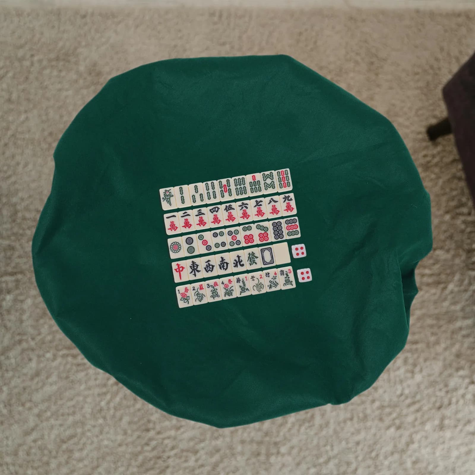 Tappetino da tavolo rotondo ispessito antiscivolo, copertura per Mahjong, tappetino per Mahjong riducente il rumore, per tessere di Mahjong, per Poker, Domino, giochi di carte e da tavolo