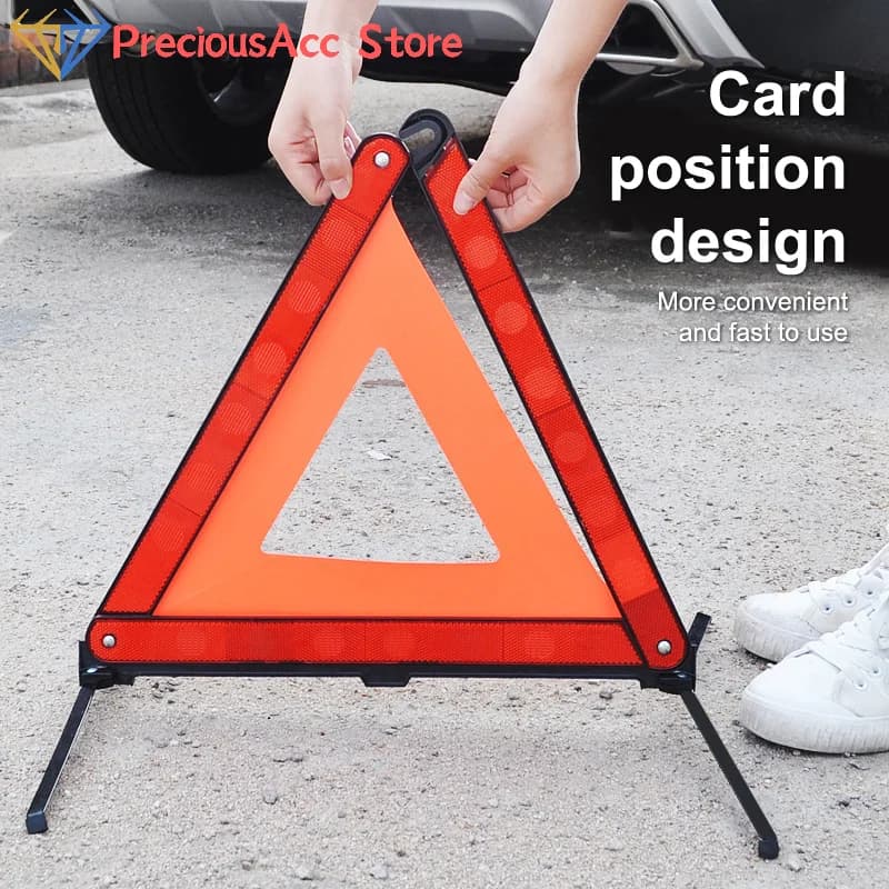 Triangolo di Emergenza per Auto Durevole: Strisce Riflettenti Pieghevoli per Segnalazione di Pericolo